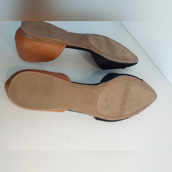 Merona Brand Woman's Shoe Flats US SZ 8.5  2-Tone Brown & Black Pointed Toe - Picture 10 of 12